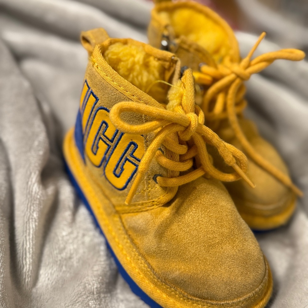 UGG Kids Yellow and Blue Boots
